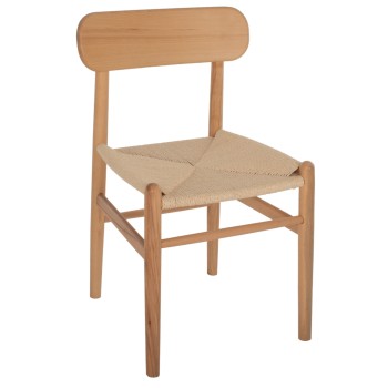 DINING CHAIR HELSINKI FK9492.01 BEECH WOOD AND ROPE IN NATURAL COLOR 46.5x41x80Ηcm.