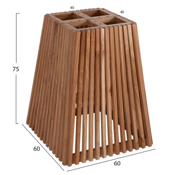 INDOOR TABLE BASE SQUARE FRANTZ FK9460.01 INDOORS-MINDI WOOD 60x60x75Hcm. INDOOR TABLE BASE SQUARE FRANTZ FK9460.01 INDOORS-MINDI WOOD 60x60x75Hcm.