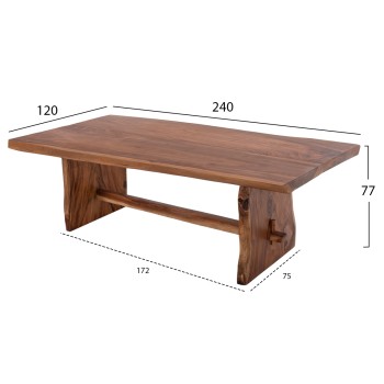DINING TABLE EGON FK9489 SOLID SUAR WOOD 240X120X77Hcm.