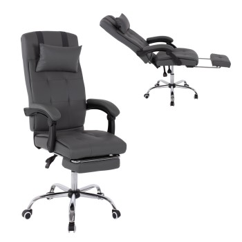 EXECUTIVE OFFICE CHAIR FK1057.20 GREY WITH FOLDING FOOTREST 58x71x128Hcm.