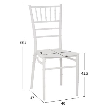 CHAIR POLYPROPYLENE CATERING FK8058.31 TIFFANY IN WHITE 39x46x88Υεκ. CHAIR POLYPROPYLENE CATERING FK8058.31 TIFFANY IN WHITE 39x46x88Υεκ.