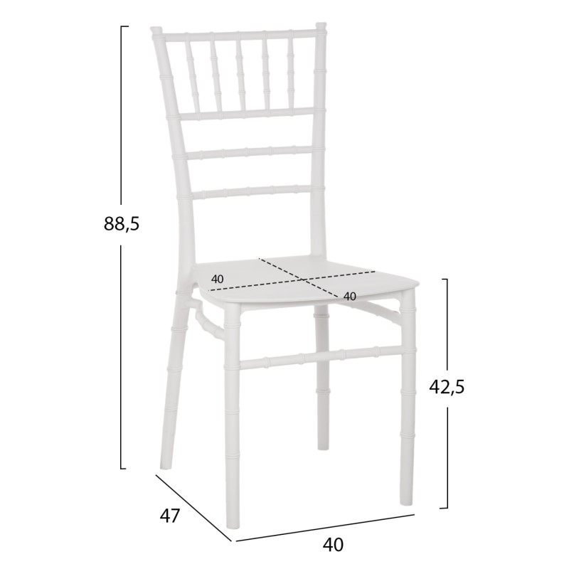 CHAIR POLYPROPYLENE CATERING FK8058.31 TIFFANY IN WHITE 39x46x88Υεκ. CHAIR POLYPROPYLENE CATERING FK8058.31 TIFFANY IN WHITE 39x46x88Υεκ.