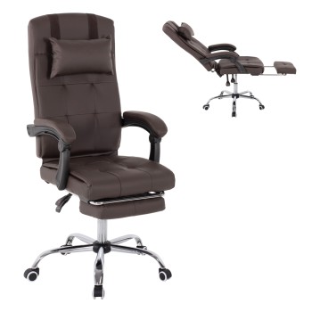 EXECUTIVE OFFICE CHAIR FK1057.19 BROWN WITH FOLDING FOOTREST 58x71x128Hcm.