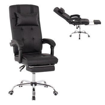 EXECUTIVE OFFICE CHAIR FK1057.11 BLACK WITH FOLDING FOOTREST 58x71x128Hcm.