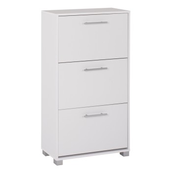 SHOE CABINET FK2221.05 3 LEVELS MELAMINE IN WHITE 62Χ24Χ110Hcm.
