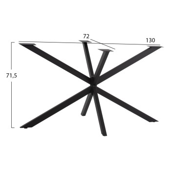 BASE FOR TABLE FK5917 BLACK METAL DOUBLE CROSS-ARRANGEMENT 130x72x71,5Hcm.