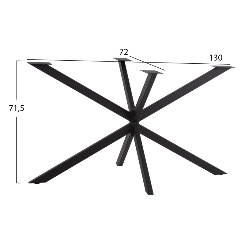 BASE FOR TABLE FK5917 BLACK METAL DOUBLE CROSS-ARRANGEMENT 130x72x71,5Hcm. BASE FOR TABLE FK5917 BLACK METAL DOUBLE CROSS-ARRANGEMENT 130x72x71,5Hcm.