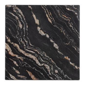 TABLETOP SQUARE FK5231.15 WERZALIT 80X80cm. BLACK GOLD MARBLE 5787