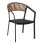 ARMCHAIR ALUMINUM MIRI FK5891.05 BLACK FRAME AND TEXTLINE- BEIGE RATTAN BACKREST 57,5x59x81,5Hcm.