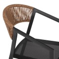 ARMCHAIR ALUMINUM MIRI FK5891.05 BLACK FRAME AND TEXTLINE- BEIGE RATTAN BACKREST 57,5x59x81,5Hcm. ARMCHAIR ALUMINUM MIRI FK5891.05 BLACK FRAME AND TEXTLINE- BEIGE RATTAN BACKREST 57,5x59x81,5Hcm.