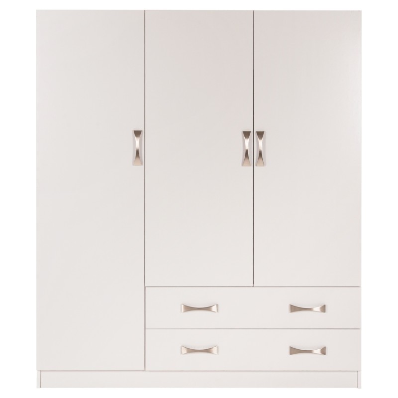 WARDROBE 3-LEAF CARLY FK384.05 WITH 2 DRAWERS IN WHITE COLOR 150X55Χ180Hcm. WARDROBE 3-LEAF CARLY FK384.05 WITH 2 DRAWERS IN WHITE COLOR 150X55Χ180Hcm.