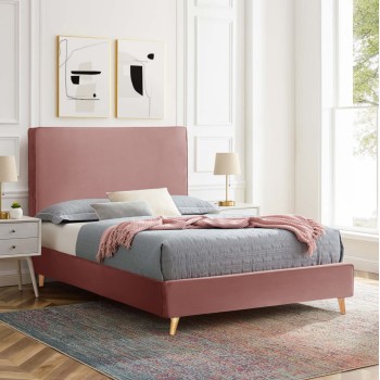BED MAYLIN FK598.02 WITH DUSTY PINK VELVET FOR MATTRESS 120x200cm.