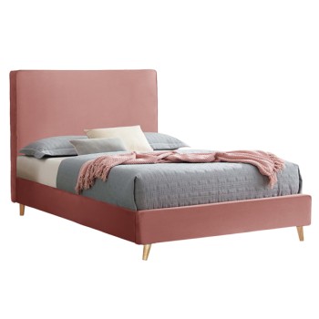 BED MAYLIN FK598.02 WITH DUSTY PINK VELVET FOR MATTRESS 120x200cm.