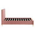 BED MAYLIN FK598.02 WITH DUSTY PINK VELVET FOR MATTRESS 120x200cm. BED MAYLIN FK598.02 WITH DUSTY PINK VELVET FOR MATTRESS 120x200cm.