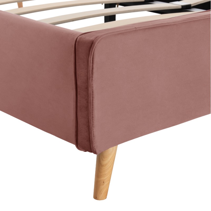 BED MAYLIN FK598.02 WITH DUSTY PINK VELVET FOR MATTRESS 120x200cm. BED MAYLIN FK598.02 WITH DUSTY PINK VELVET FOR MATTRESS 120x200cm.