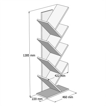 BOOKCASE LIANA MELAMINE WHITE 46x22x128,5Hcm.FK9028.13 BOOKCASE LIANA MELAMINE WHITE 46x22x128,5Hcm.FK9028.13