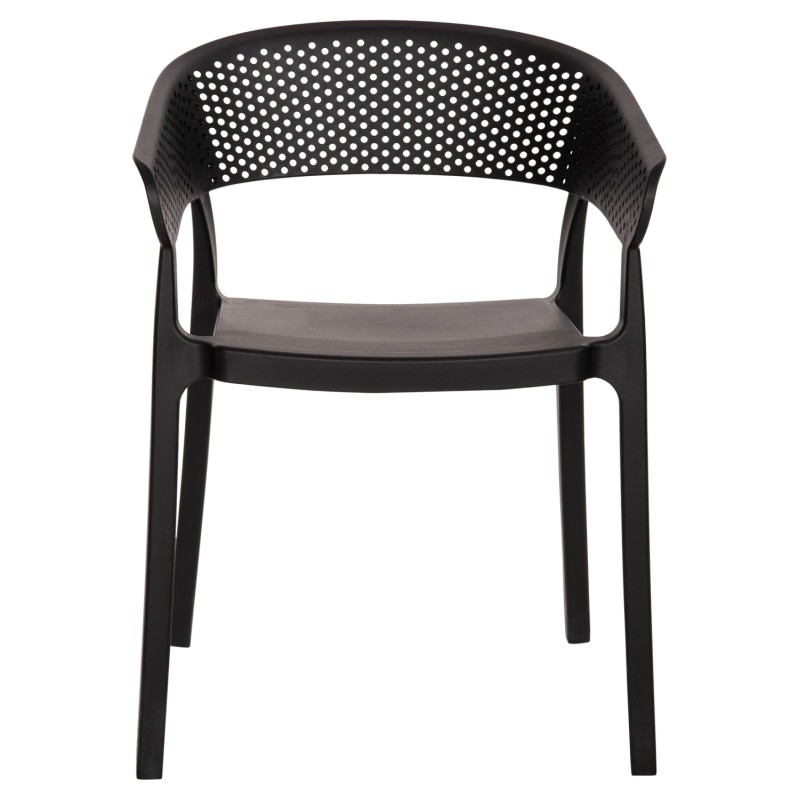 ARMCHAIR POLYPROPYLENE PERFOE FK5941.02 IN BLACK 56x50x73Hcm. ARMCHAIR POLYPROPYLENE PERFOE FK5941.02 IN BLACK 56x50x73Hcm.