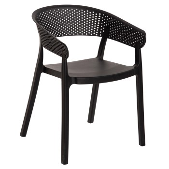 ARMCHAIR POLYPROPYLENE PERFOE FK5941.02 IN BLACK 56x50x73Hcm.
