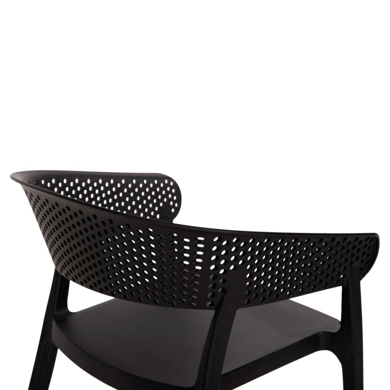 ARMCHAIR POLYPROPYLENE PERFOE FK5941.02 IN BLACK 56x50x73Hcm. ARMCHAIR POLYPROPYLENE PERFOE FK5941.02 IN BLACK 56x50x73Hcm.
