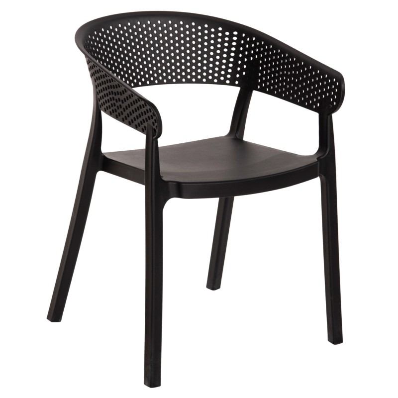 ARMCHAIR POLYPROPYLENE PERFOE FK5941.02 IN BLACK 56x50x73Hcm. ARMCHAIR POLYPROPYLENE PERFOE FK5941.02 IN BLACK 56x50x73Hcm.