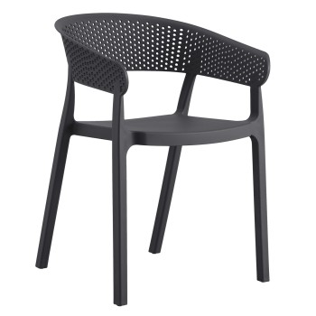 ARMCHAIR POLYPROPYLENE PERFOE FK5941.10 IN GREY 56x50x73Hcm.