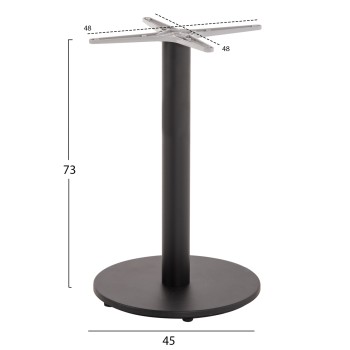 TABLE BASE ALUMINUM FK476.01 ROUND IN MATTE BLACK 48x48cm CROSS Φ45Χ72Hcm. TABLE BASE ALUMINUM FK476.01 ROUND IN MATTE BLACK 48x48cm CROSS Φ45Χ72Hcm.
