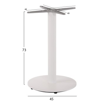 TABLE BASE ALUMINUM FK476.02 ROUND IN MATTE WHITE 48x48cm CROSS Φ45Χ72Hcm. TABLE BASE ALUMINUM FK476.02 ROUND IN MATTE WHITE 48x48cm CROSS Φ45Χ72Hcm.