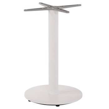 TABLE BASE ALUMINUM FK476.02 ROUND IN MATTE WHITE 48x48cm CROSS Φ45Χ72Hcm.