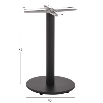 TABLE BASE ALUMINUM FK476.20 ROUND IN GREY 48x48cm CROSS Φ45Χ72Hcm. TABLE BASE ALUMINUM FK476.20 ROUND IN GREY 48x48cm CROSS Φ45Χ72Hcm.