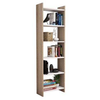 BOOKCASE CLASSIKER FK9226.12 MELAMINE IN SONOMA-WHITE 48,5x22x160Hcm.