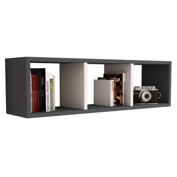 WALL SHELF MELAMINE GREY & WHITE 90x22x25,6Hcm.FK9228.13