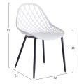 CHAIR POLYPROPYLENE FK9524.01 IN WHITE COLOR WITH BLACK METAL LEGS 52x53x82Hcm. CHAIR POLYPROPYLENE FK9524.01 IN WHITE COLOR WITH BLACK METAL LEGS 52x53x82Hcm.