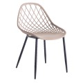 CHAIR POLYPROPYLENE FK9524.03 IN CAPPUCCINO COLOR WITH BLACK METAL LEGS 52x53x82Hcm. CHAIR POLYPROPYLENE FK9524.03 IN CAPPUCCINO COLOR WITH BLACK METAL LEGS 52x53x82Hcm.