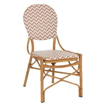 CHAIR ALUMINUM FK5927.03 BAMBOO LOOK NATURAL-WHITE 46x56x95Hcm.