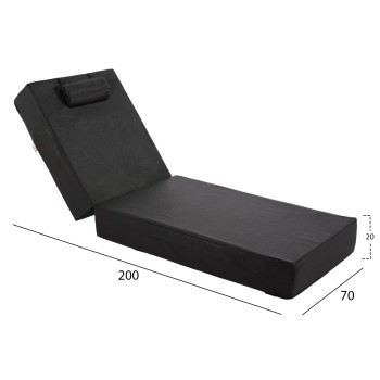 SUNBED CUSHION TEXTLINE SIFNOS BLACK FK11761.01 200(120+80)x70x20Hcm. SUNBED CUSHION TEXTLINE SIFNOS BLACK FK11761.01 200(120+80)x70x20Hcm.