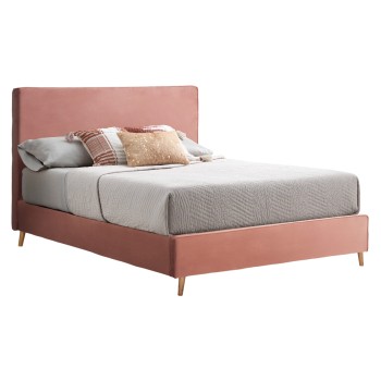 BED INDRA FK662.12 VELVET DUSTY PINK FOR MATTRESS 160x200cm.