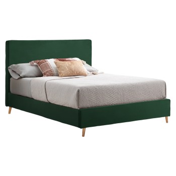BED INDRA FK662.13 CYPRESS GREEN VELVET FOR MATTRESS 160x200cm.