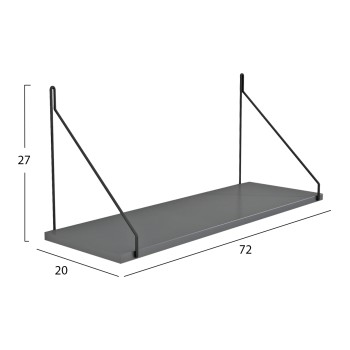 WALL SHELF AGILAN FK9183.20 MELAMINE IN DARK GREY 72x20x27Hcm. WALL SHELF AGILAN FK9183.20 MELAMINE IN DARK GREY 72x20x27Hcm.
