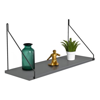 WALL SHELF AGILAN FK9183.20 MELAMINE IN DARK GREY 72x20x27Hcm.