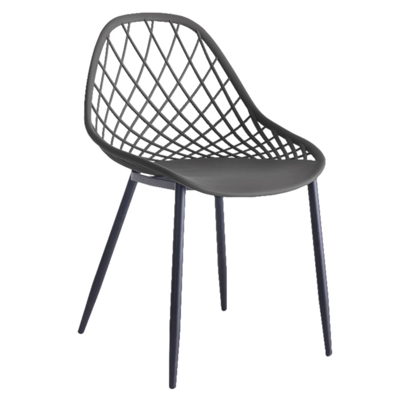 CHAIR POLYPROPYLENE FK9524.10 IN GREY COLOR WITH BLACK METAL LEGS 52x53x82Hcm. CHAIR POLYPROPYLENE FK9524.10 IN GREY COLOR WITH BLACK METAL LEGS 52x53x82Hcm.