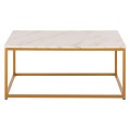 COFFEE TABLE SAFFRON FK8975.11 MELAMINE WHITE MARBLE LOOK-GOLD BASE 95x55x43.5Hcm.