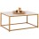 COFFEE TABLE SAFFRON FK8975.11 MELAMINE WHITE MARBLE LOOK-GOLD BASE 95x55x43.5Hcm.