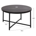 COFFEE TABLE FK9420.03 MELAMINE BLACK MARBLE-BLACK METAL LEGS Φ80x48,5Hcm. COFFEE TABLE FK9420.03 MELAMINE BLACK MARBLE-BLACK METAL LEGS Φ80x48,5Hcm.