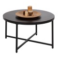 COFFEE TABLE FK9420.03 MELAMINE BLACK MARBLE-BLACK METAL LEGS Φ80x48,5Hcm. COFFEE TABLE FK9420.03 MELAMINE BLACK MARBLE-BLACK METAL LEGS Φ80x48,5Hcm.