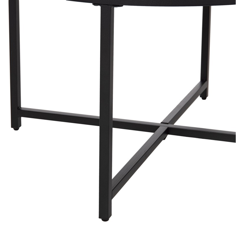 COFFEE TABLE FK9420.03 MELAMINE BLACK MARBLE-BLACK METAL LEGS Φ80x48,5Hcm. COFFEE TABLE FK9420.03 MELAMINE BLACK MARBLE-BLACK METAL LEGS Φ80x48,5Hcm.