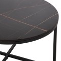 COFFEE TABLE FK9420.03 MELAMINE BLACK MARBLE-BLACK METAL LEGS Φ80x48,5Hcm. COFFEE TABLE FK9420.03 MELAMINE BLACK MARBLE-BLACK METAL LEGS Φ80x48,5Hcm.