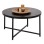 COFFEE TABLE FK9420.03 MELAMINE BLACK MARBLE-BLACK METAL LEGS Φ80x48,5Hcm.
