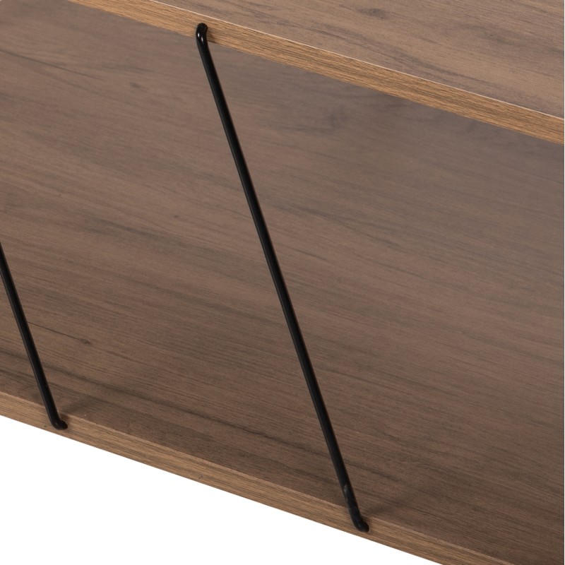 COFFEE TABLE TARS FK8927.12 WALNUT MELAMINE-BLACK METAL RODS 120Χ50Χ30Hcm. COFFEE TABLE TARS FK8927.12 WALNUT MELAMINE-BLACK METAL RODS 120Χ50Χ30Hcm.