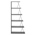 BOOKCASE MINI TARS FK2241.20 GREY MELAMINE-BLACK METAL RODS 65x22-24x146Hcm. BOOKCASE MINI TARS FK2241.20 GREY MELAMINE-BLACK METAL RODS 65x22-24x146Hcm.