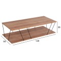 COFFEE TABLE TARS FK8927.11 NATURAL OAK MELAMINE-BLACK METAL RODS 120Χ50Χ30Hcm.